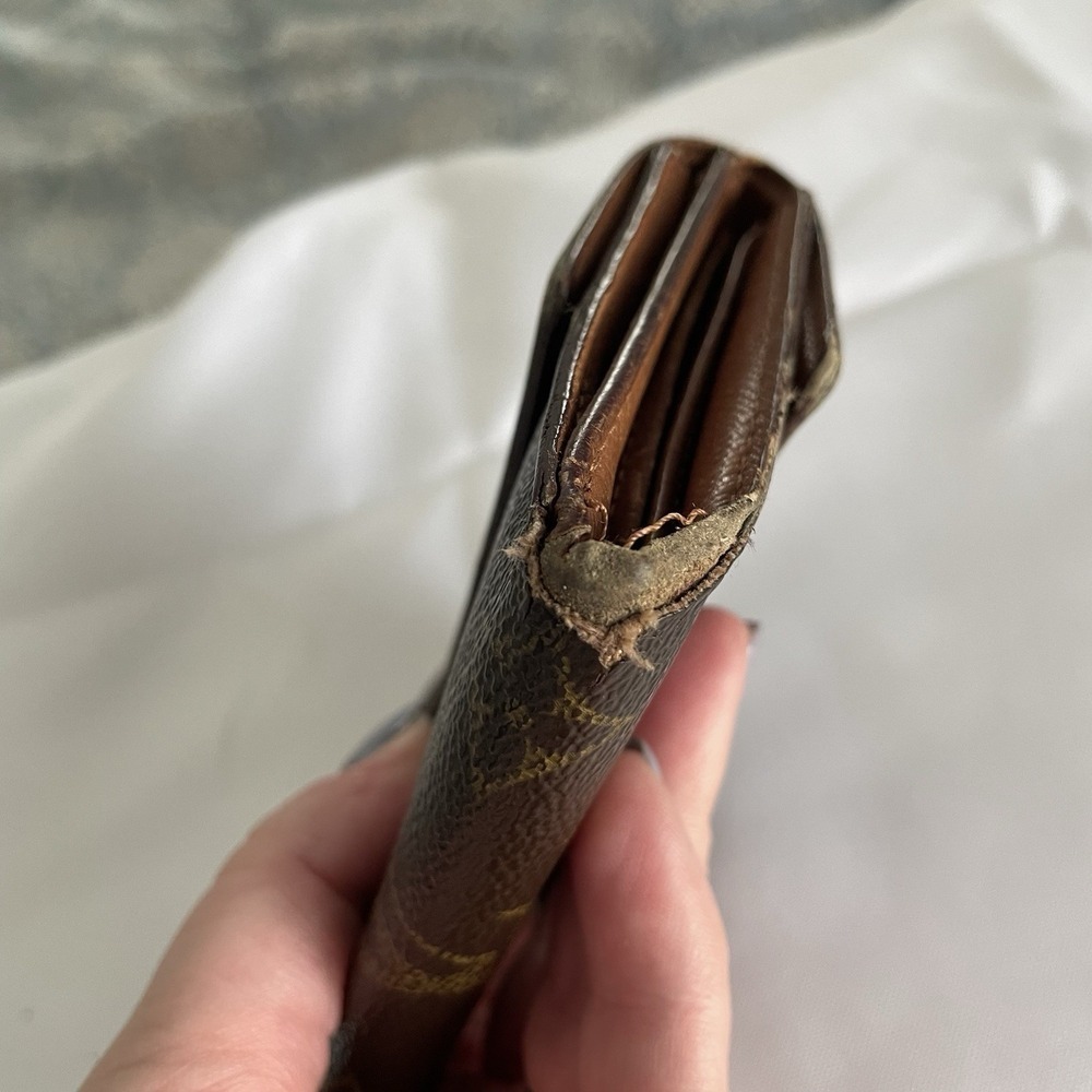 LOUIS VUITTON Trifold Elise Wallet Monogram Credit Cards Coin Pouch Brown - Picture 13 of 16